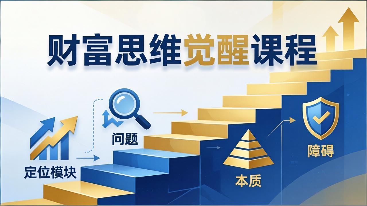 财富思维觉醒第十期：3天大课四大模块，精准定位问题看清本质，扫清人生障碍-聚业