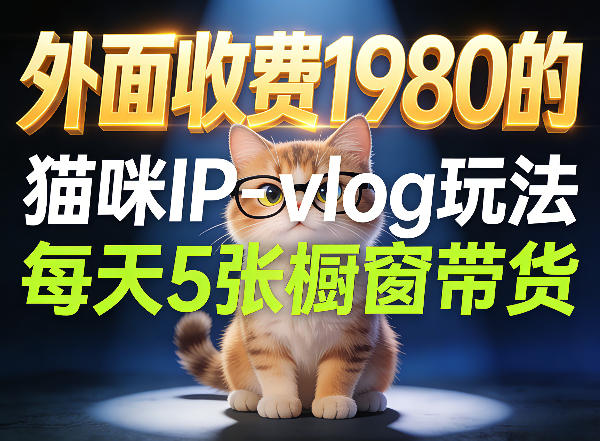 宠物赛道猫咪IP-vlog玩法,26条视频涨粉29W,每天5张橱窗带货拆解-聚业