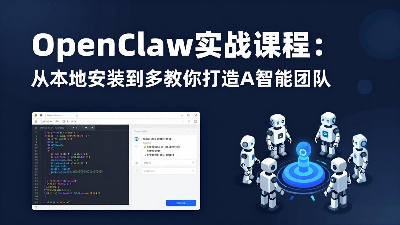 OpenClaw实战课程:从本地安装到多Agent协同,手把手教你打造AI智能团队-聚业
