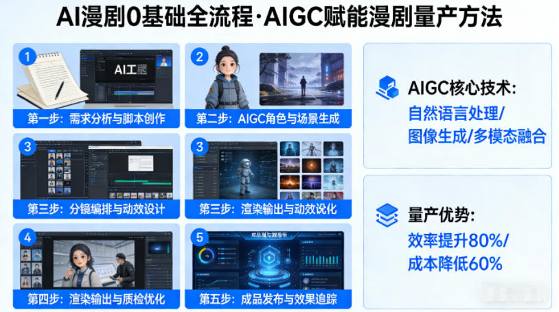 AI漫剧0基础全流程，快速掌握AIGC赋能的漫剧量产方法-聚业