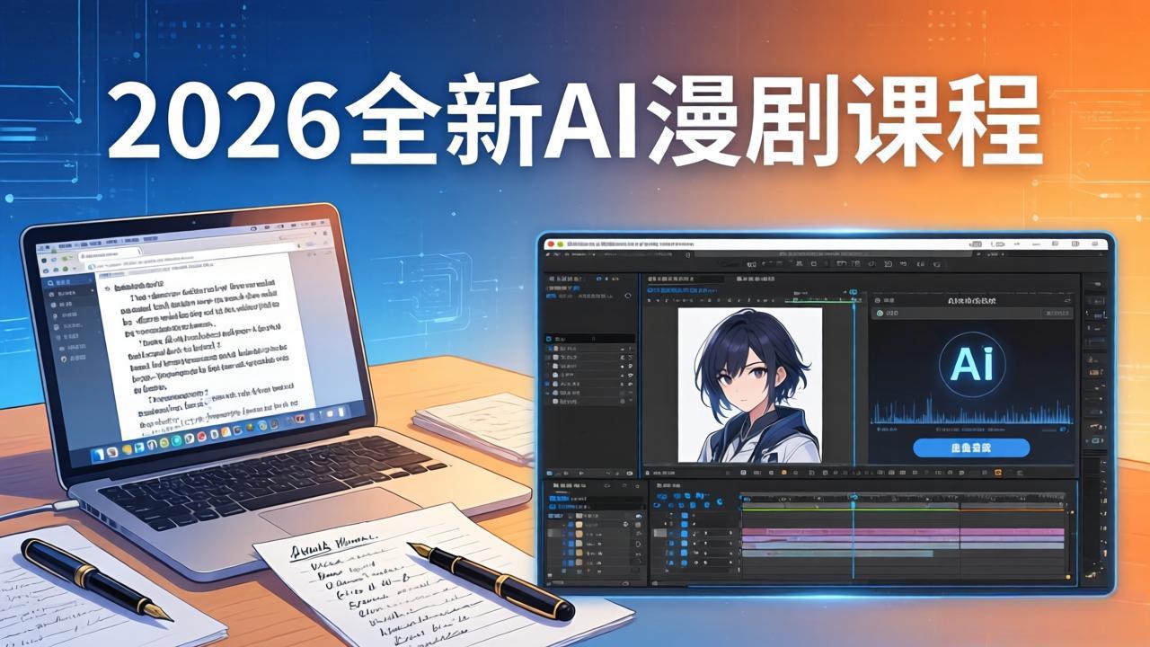2026全新AI漫剧课程:覆盖创作全链路,教你写作分镜剪辑配音一站式打造漫剧作品-聚业