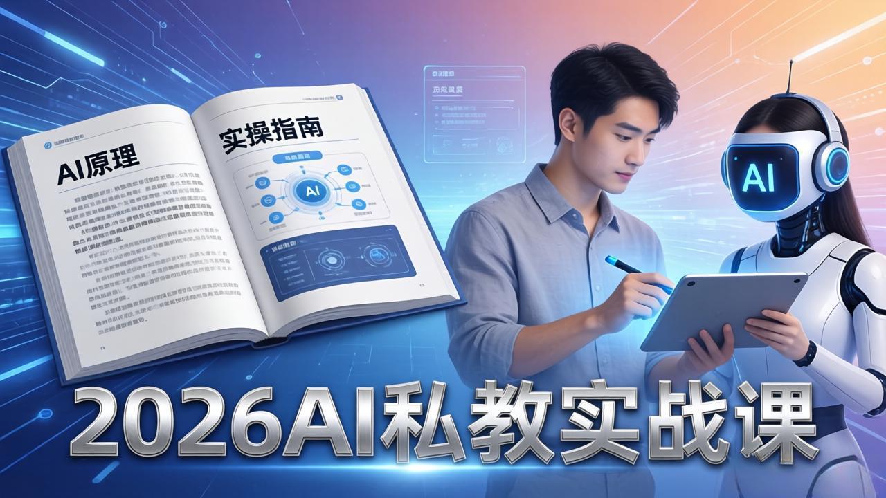 2026AI私教实战课：从AI原理到全场景实操，零基础学会用AI提效+单人单干创业-聚业