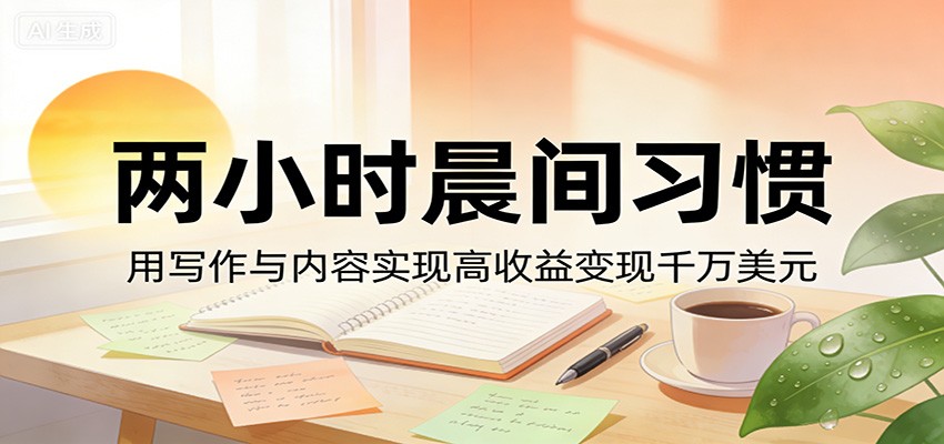 付费文章：两小时晨间习惯，用写作与内容实现高收益变现千万美元-聚业