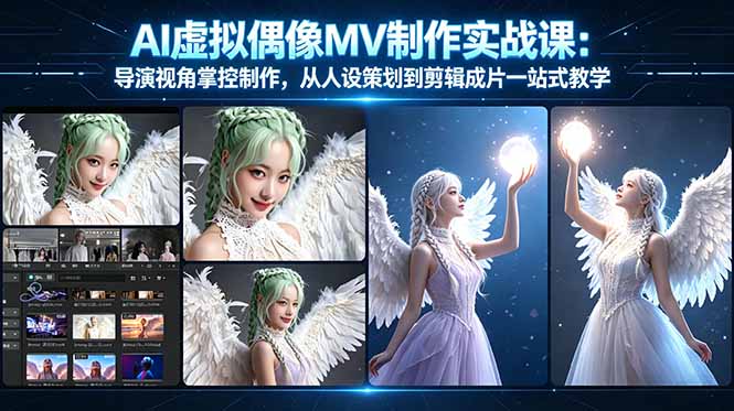 AI虚拟偶像MV制作实战教学:导演视角掌控制作,从人设策划到剪辑成片一站式教学-聚业