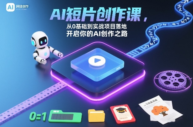 AI短片创作课,从0基础到实战项目落地,开启你的AI创作之路(更新0411)-聚业