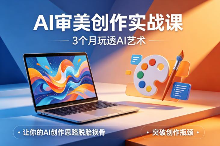 AI审美创作实战课,3个月玩透AI艺术,让你的AI创作思路脱胎换骨,突破创作瓶颈-聚业