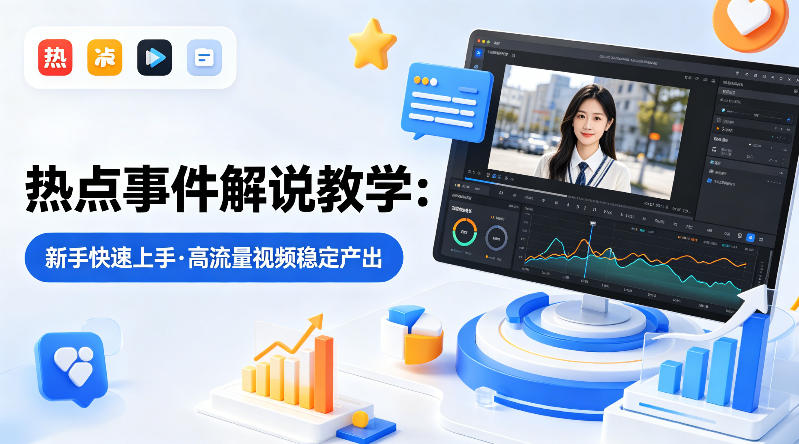 某大V的热点事件解说教学,新手也能快速上手,稳定产出高流量解说视频-聚业