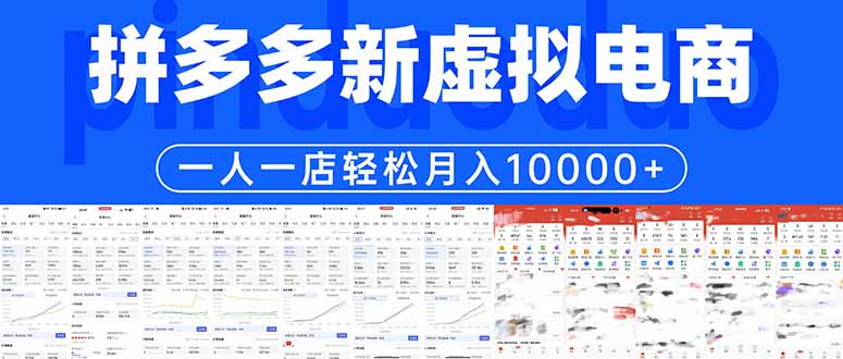 拼多多虚拟电商一人一店轻松月入10000+-聚业