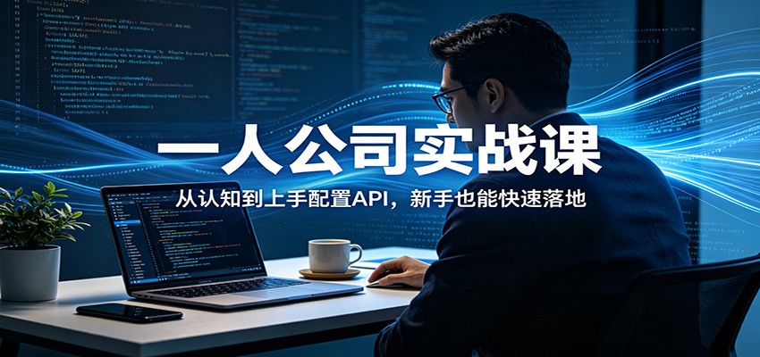 一人公司实战课：从认知到上手配置API，新手也能快速落地-聚业