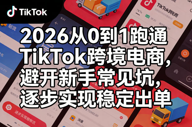 2026从0到1跑通TikTok跨境电商，避开新手常见坑，逐步实现稳定出单(更新0414)-聚业