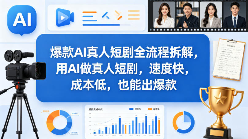 爆款AI真人短剧全流程拆解,用AI做真人短剧,速度快,成本低,也能出爆款-聚业