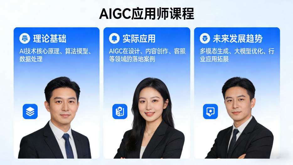 AIGC应用师课程,覆盖了AI技术的理论基础、实际应用、以及未来发展趋势(更新)-聚业