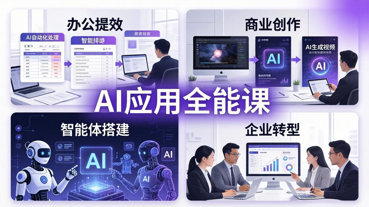AIGC 应用师全能课-更新：办公提效、商业创作、智能体搭建、企业转型，一站式学会AI应用-聚业