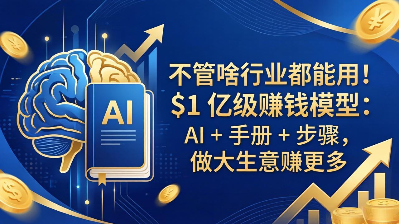 不管啥行业都能用！$1 亿级赚钱模型：AI + 手册 + 步骤，做大生意赚更多-聚业