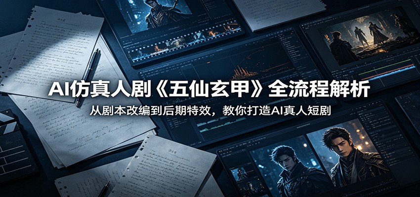 AI仿真人剧《五仙玄甲》全流程解析:从剧本改编到后期特效,教你打造AI真人短剧-聚业
