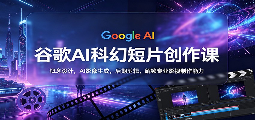 谷歌AI科幻短片创作课:概念设计,AI影像生成,后期剪辑,解锁专业影视制作能力-聚业