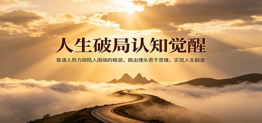 人生破局认知觉醒,普通人努力却陷入困境的根源,跳出埋头苦干思维,实现人生翻盘-聚业