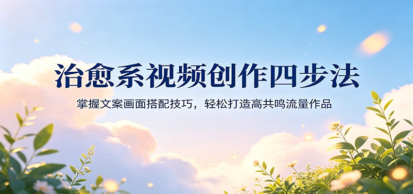 治愈系视频创作四步法:掌握文案画面搭配技巧,轻松打造高共鸣流量作品-聚业