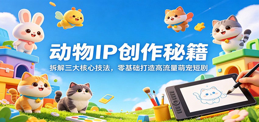 动物IP创作秘籍:拆解三大核心技法,零基础打造高流量萌宠短剧-聚业