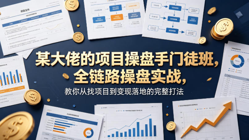 某大佬的项目操盘手门徒班，全链路操盘实战，教你从找项目到变现落地的完整打法-聚业