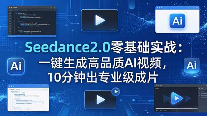 Seedance2.0零基础实战：一键生成高品质AI视频，10分钟出专业级成片-聚业