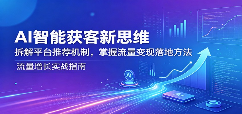 AI智能获客新思维:拆解平台推荐机制,掌握流量变现落地方法-聚业