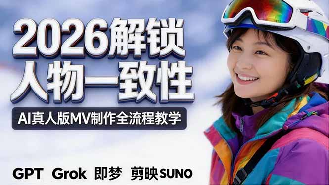 2026独创解锁人物一致性：AI真人版MV制作，不讲空话，不拼概念，全流程实操-聚业