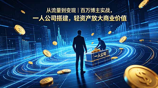 从流量到变现｜百万博主实战，一人公司搭建，轻资产放大商业价值-聚业