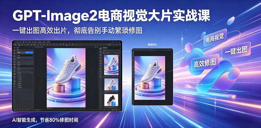 GPT-Image2电商视觉大片实战课,一键出图高效出片,彻底告别手动繁琐修图(更新)-聚业