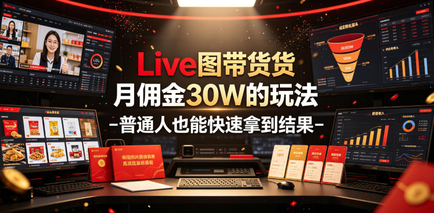 Live图带货月佣金30W的玩法-普通人也能快速拿到结果-聚业