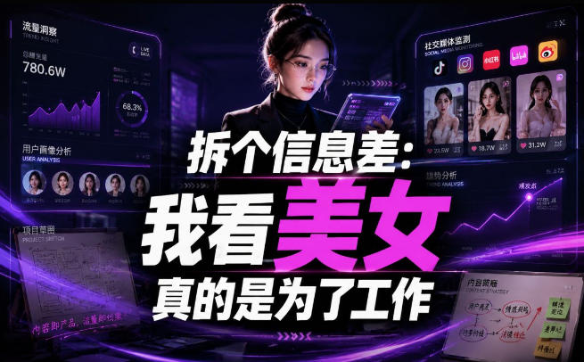 【理直气壮】我给看美女找了一个非常恰当的理由,信息差项目-聚业