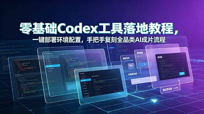 零基础Codex工具落地教程,一键部署环境配置,手把手复刻全品类AI成片流程-聚业