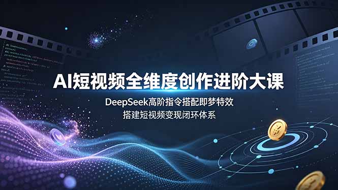 AI短视频全维度创作进阶大课,DeepSeek高阶指令搭配即梦特效,搭建短视频变现闭环体系-聚业