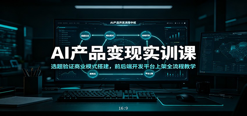 AI产品变现实训课:选题验证商业模式搭建,前后端开发平台上架全流程教学-聚业