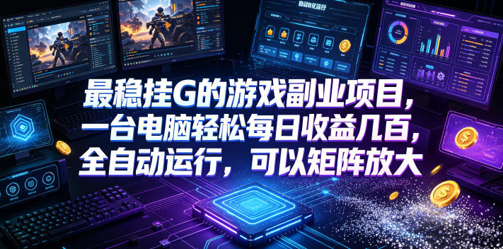 AI游戏全自动挂机项目,单号日入100左右,可矩阵放大!-聚业