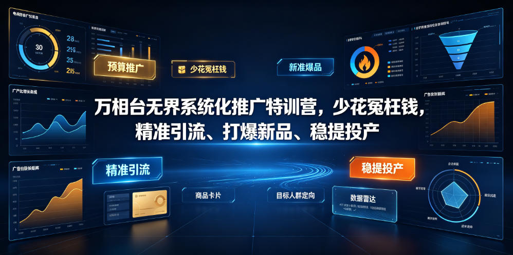 万相台无界系统化推广特训营VI0.0,少花冤枉钱,精准引流、打爆新品、稳提投产(全程录音+字幕)-聚业