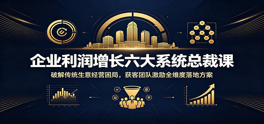 企业利润增长六大系统总裁课:破解传统生意经营困局,获客团队激励全维度落地方案-聚业