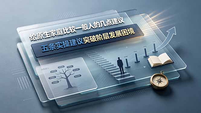 付费文章:给原生家庭比较一般人的几点建议,五条实操建议突破阶层发展困境-聚业