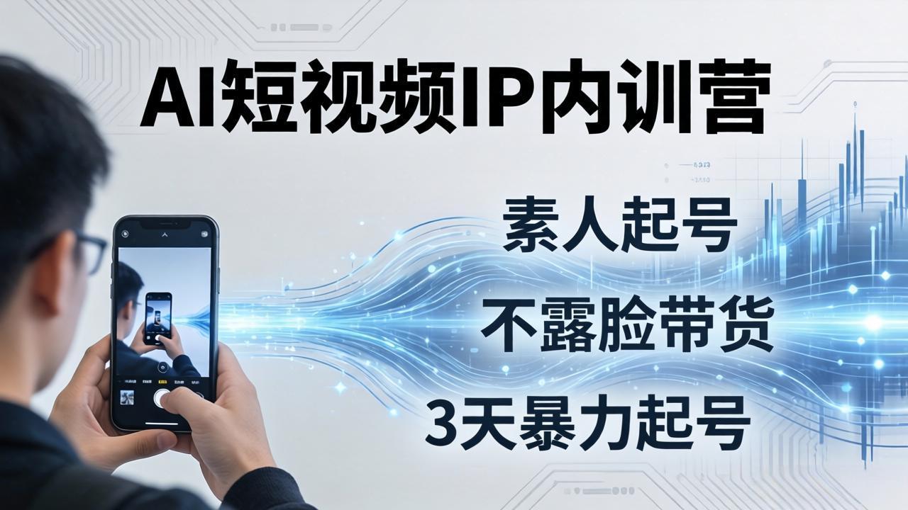 2026AI短视频IP内训营-更新:从素人起号到不露脸带货,3天暴力起号全流程拆解-聚业