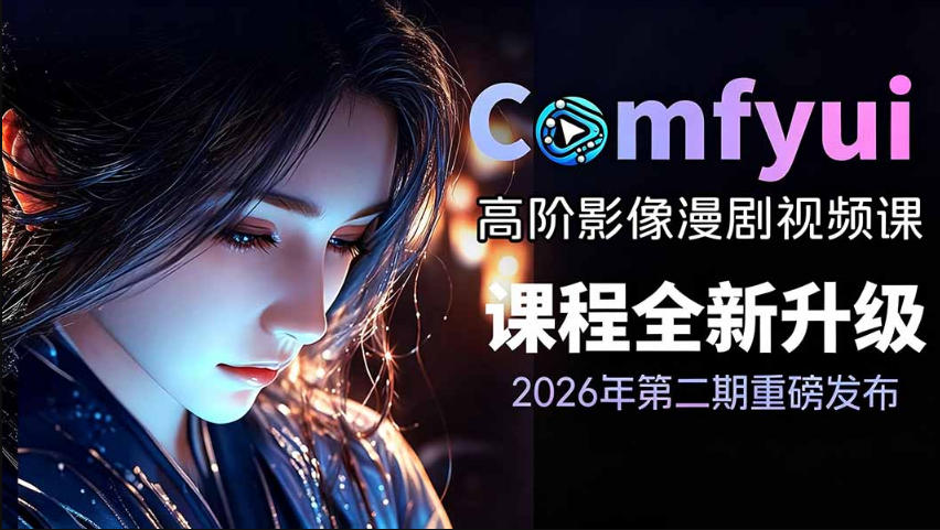2026新版ComfyUI漫剧动画全流程实战课，0基础入门到进阶全流程动态漫，轻松实现流量变现-聚业