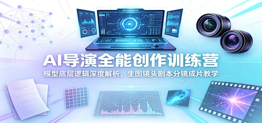 AI导演全能创作训练营：模型底层逻辑深度解析，生图镜头剧本分镜成片教学-聚业
