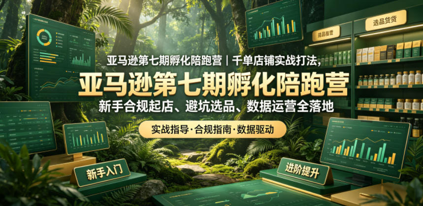 亚马逊孵化陪跑营|千单店铺实战打法,新手合规起店、避坑选品、数据运营全落地(更新0708)-聚业