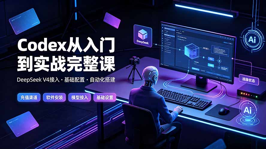 Codex从入门到实战完整课｜充值·安装·接入DeepSeek，记忆·插件·Skill·CLI·MCP全拆解-聚业