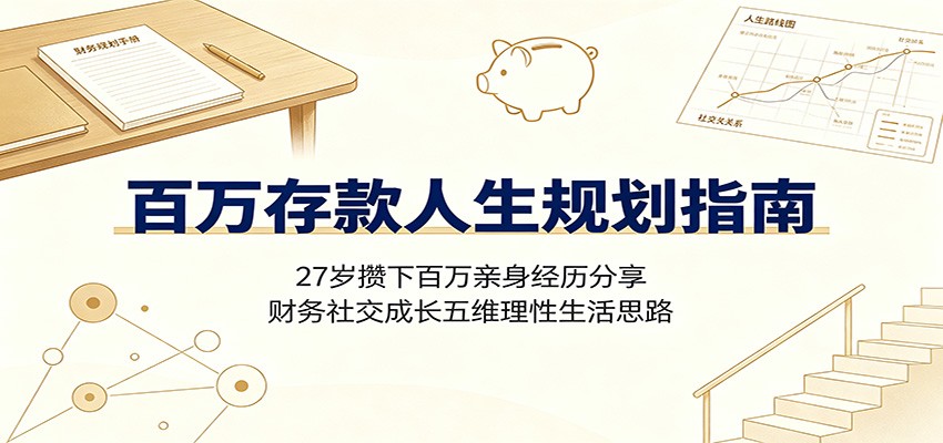 百万存款人生规划指南：27岁攒下百万亲身经历分享，财务社交成长五维理性生活思路-聚业