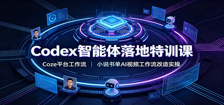 Codex智能体落地特训课:Coze平台工作流,小说书单AI视频工作流改造实操-聚业