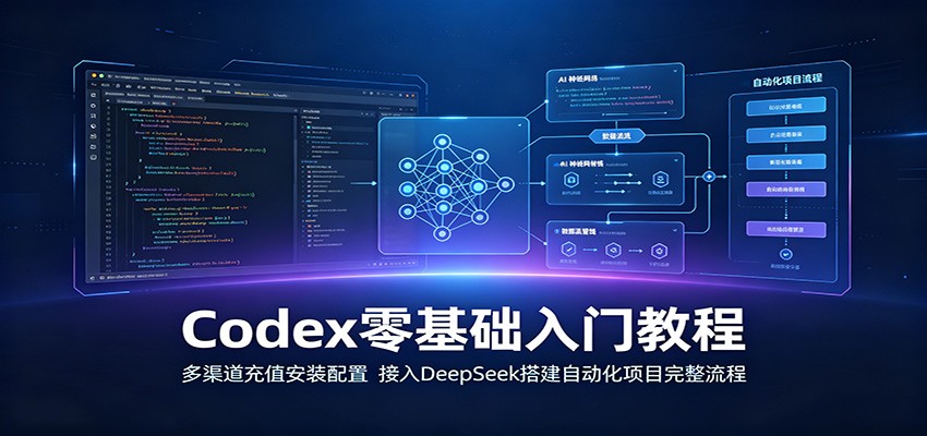Codex零基础入门教程:多渠道充值安装配置,接入DeepSeek搭建自动化项目完整流程-聚业