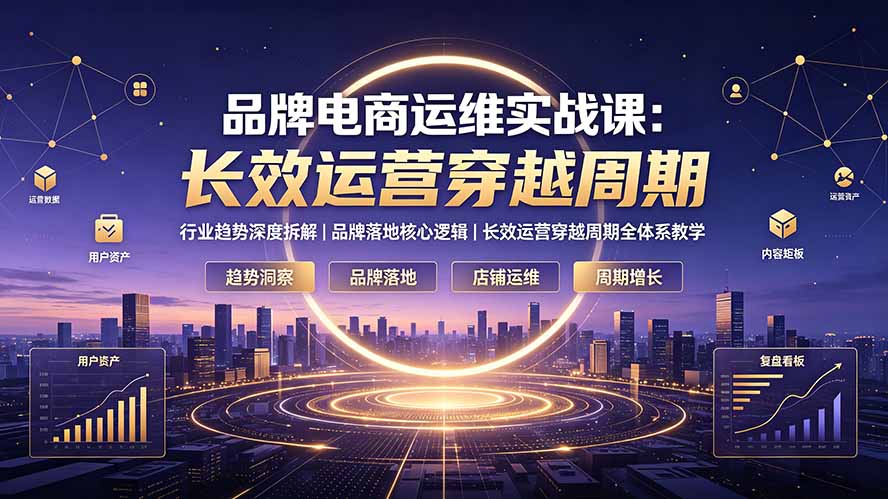 品牌电商运维实战课:行业趋势深度拆解|品牌落地核心逻辑|长效运营穿越周期全体系教学-聚业
