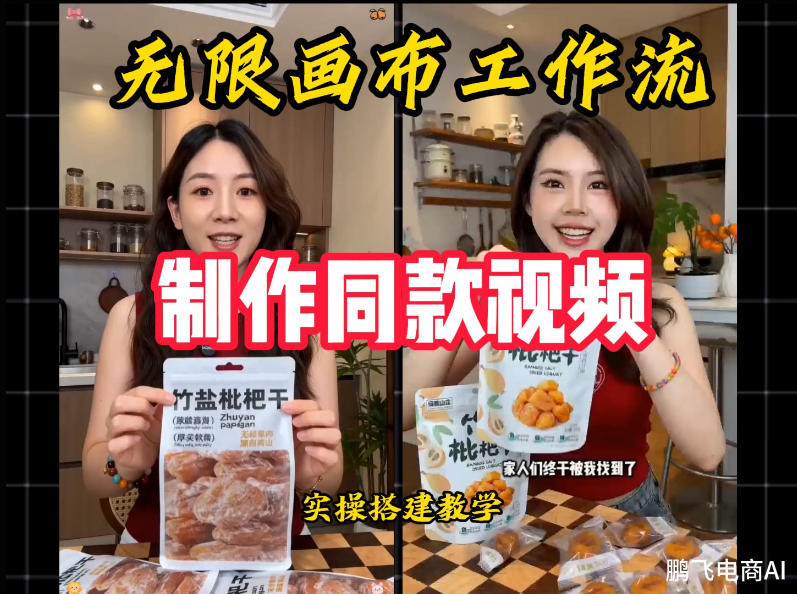 无限画布工作流一键复刻爆款带货视频,实操搭建,操作简单-聚业