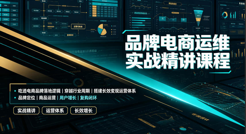 品牌电商运维实战精讲课程|吃透电商品牌落地逻辑、穿越行业周期、搭建长效变现运营体系-聚业