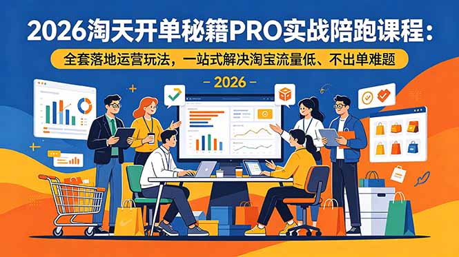 2026淘天开单秘籍PRO实战陪跑课程-更新:全套落地运营玩法,一站式解决淘宝流量低、不出单难题-聚业